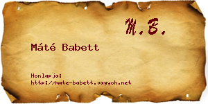 Máté Babett névjegykártya