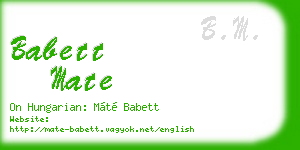 babett mate business card