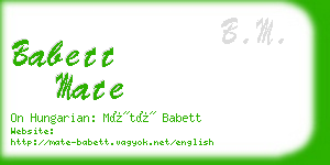 babett mate business card